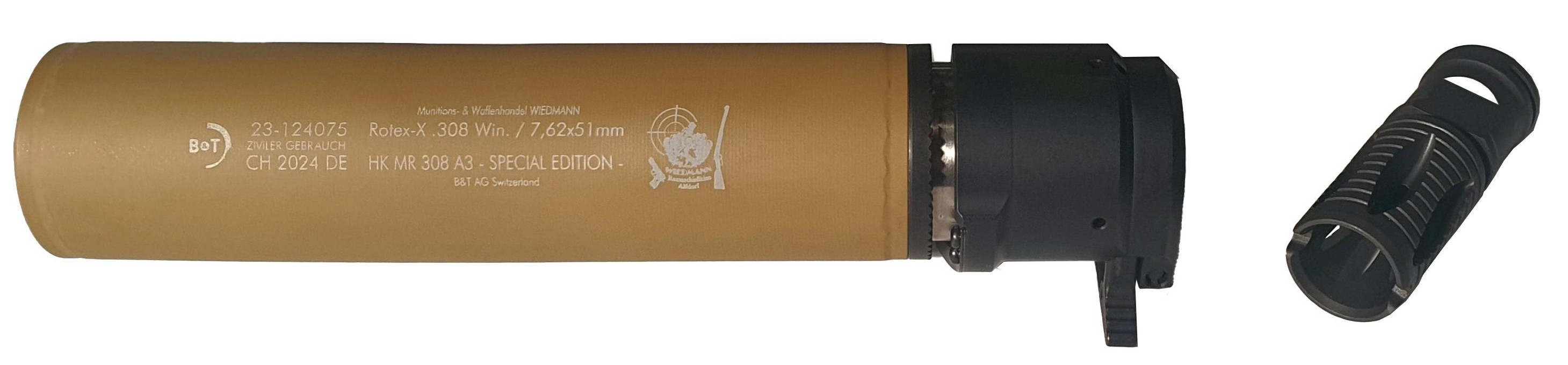 B&T Rotex-X - Special Edition - Schalldämpfer in RAL 8000 und Schwarz